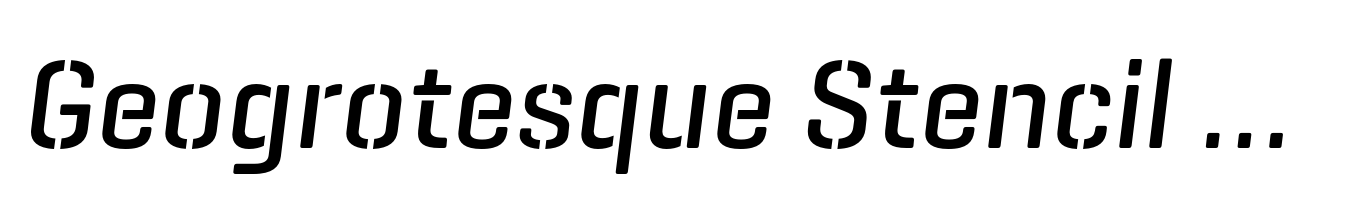 Geogrotesque Stencil C Medium Italic